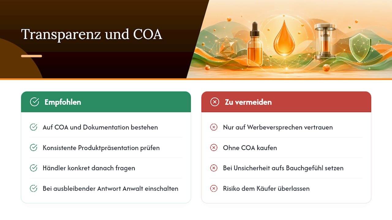 Warum Transparenz und COA mehr zählen als jedes Versprechen — overview diagram