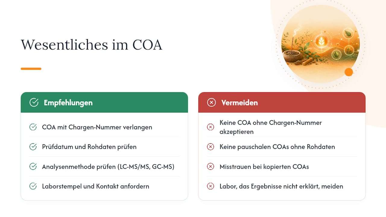 Warum sind chargenspezifische Laborzertifikate (COA) unverzichtbar? — overview diagram