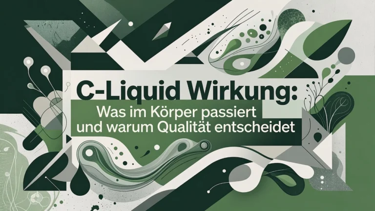 Professional header image for industry analysis: C-Liquid Wirkung: Was im Körper passiert und warum Qualit...