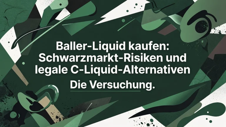 Professional header image for educational tutorial: Baller-Liquid kaufen: Schwarzmarkt-Risiken und legale C-L...