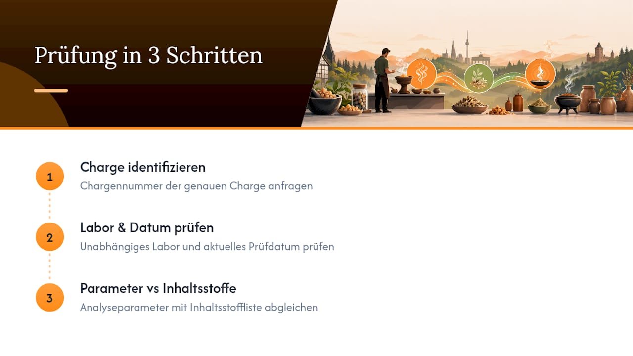 Dreistufiger Prozess zur Chargenprüfung