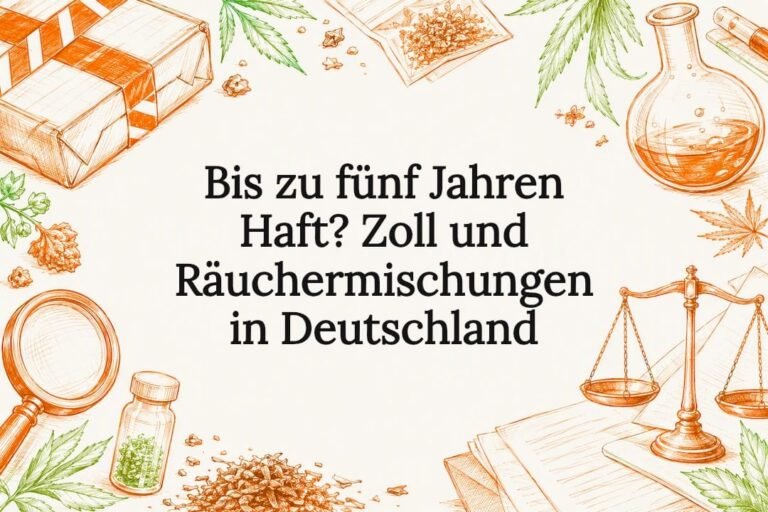 Illustrierte Titelkarte zu Zoll und Räuchermischungen
