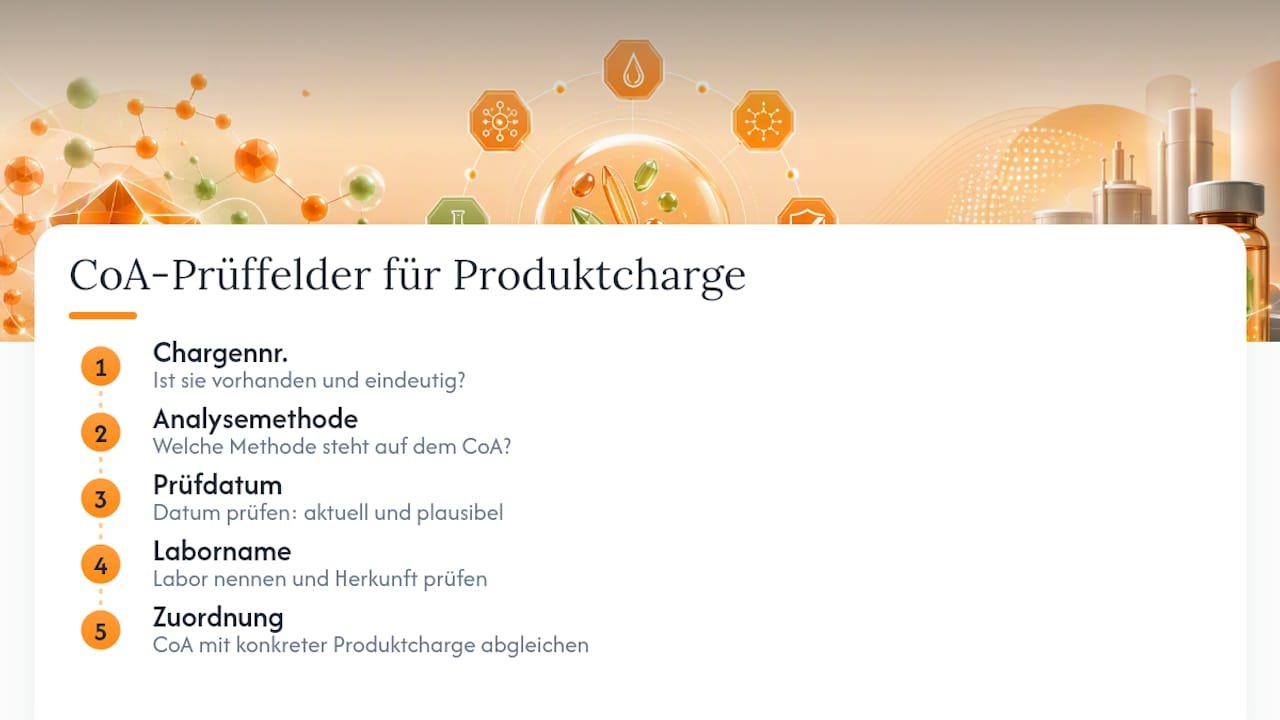 Überblick über die vier Prüffelder eines CoA