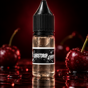 Ghostdrop Cherry im edlen Schwarz-Rot-Studio Ghostdrop Cherry RC-Liquid